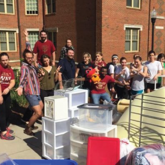 Students with Chuck It for Charity Donations