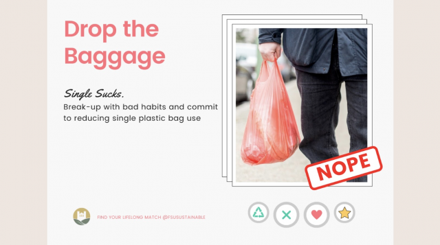 Marketing graphics to reduce single use plastic