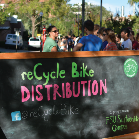 ReCycle Bike Distribution Chalkboard Sign