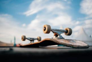 skateboard laying on pavement