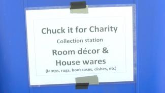 Chuck it for Charity Bin Sign